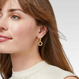 JV Odette Hoop & Charm Earrings, Gold & CZ-Julie Vos