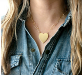 Pendant on Large Link Chain Necklace, Heart-Kris Nations