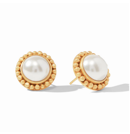 JV Marbella Pearl Earring, Gold-Pearl-Julie Vos