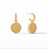 JV Trieste Coin Hoop & Charm Earring, Gold-Julie Vos